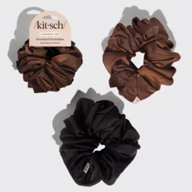 Kitsch Scrunchie - 2 pc. Oversized Scrunchies in Black & Chocolate