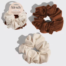 Kitsch Scrunchie - 2 pc. Oversized Scrunchies in Cream & Camel
